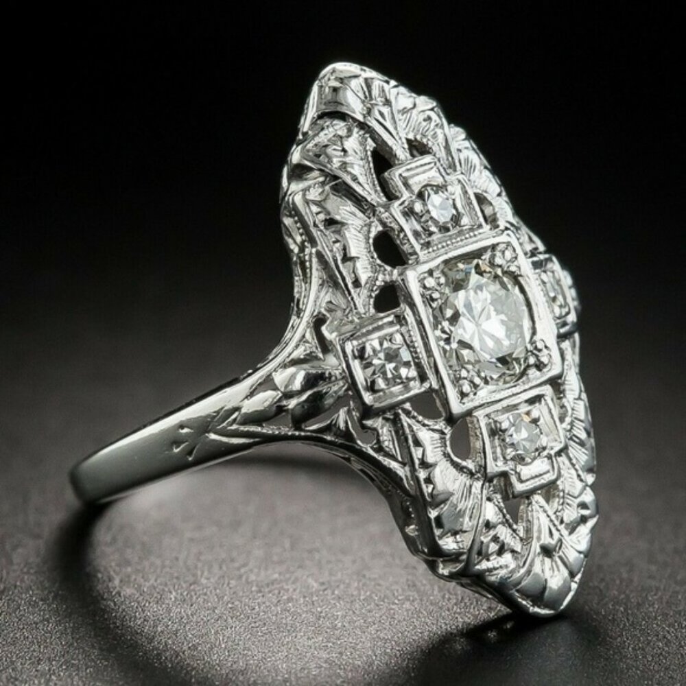 New Silver Round Cut White Sapphire Ring - Picture 2 of 6